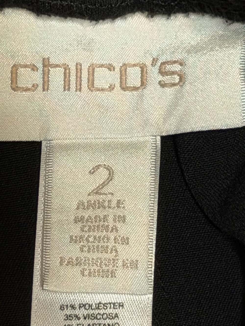 Chico's Women's Black Ankle Pants with Zip Pockets Size 2 - Picture 2 of 7